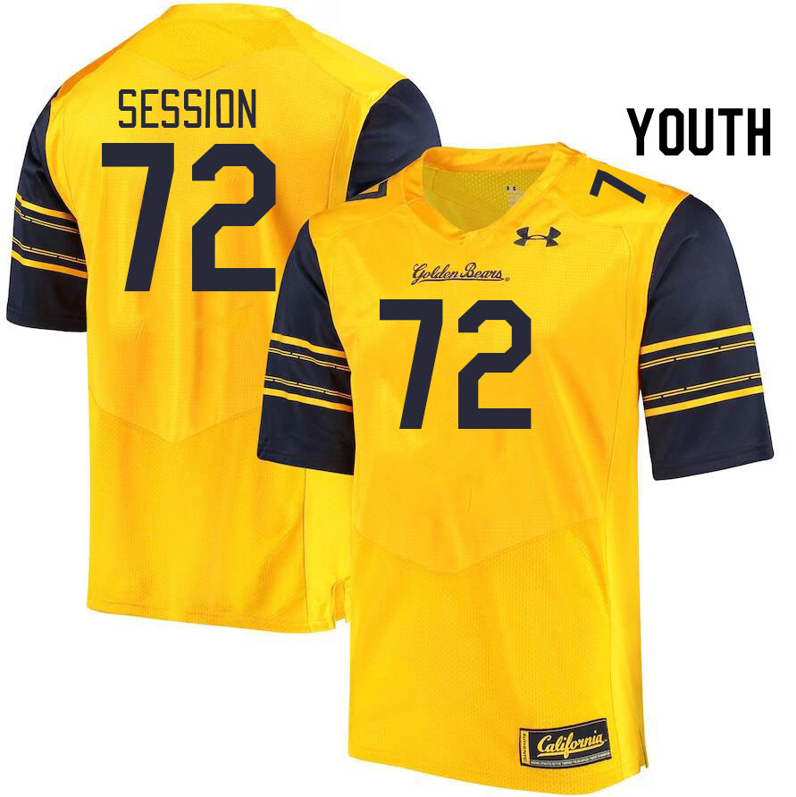Youth #72 T.J. Session California Golden Bears College Football Jerseys Stitched Sale-Gold